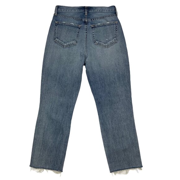 L'AGENCE Adele High Rise Crop Stovepipe Jean 25 Fallbrook Rip Knees - Picture 11 of 12